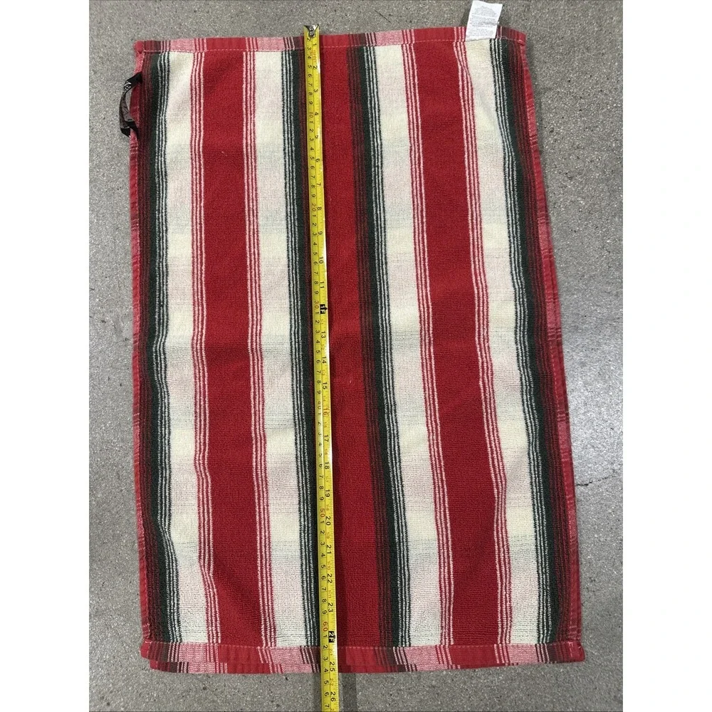 (2)VTG Lauren Ralph Lauren Hand Towel(s) Cotton 25x16'Red/White/Green Home Decor